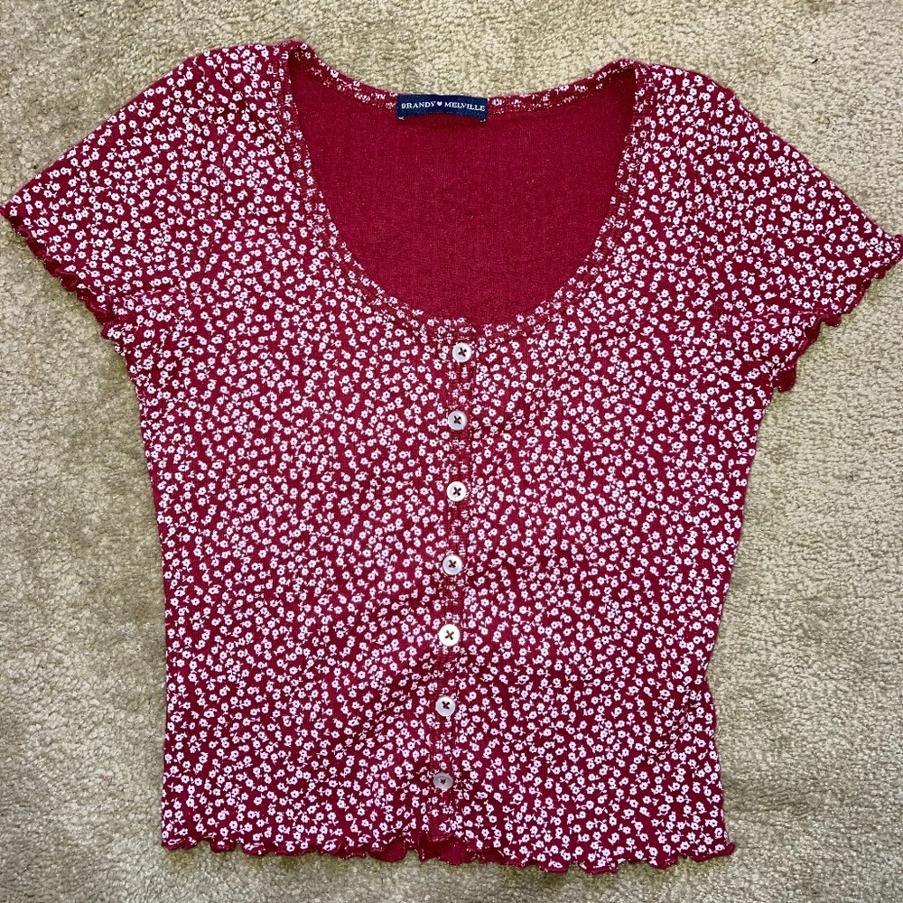 Brandy Melville floral top red